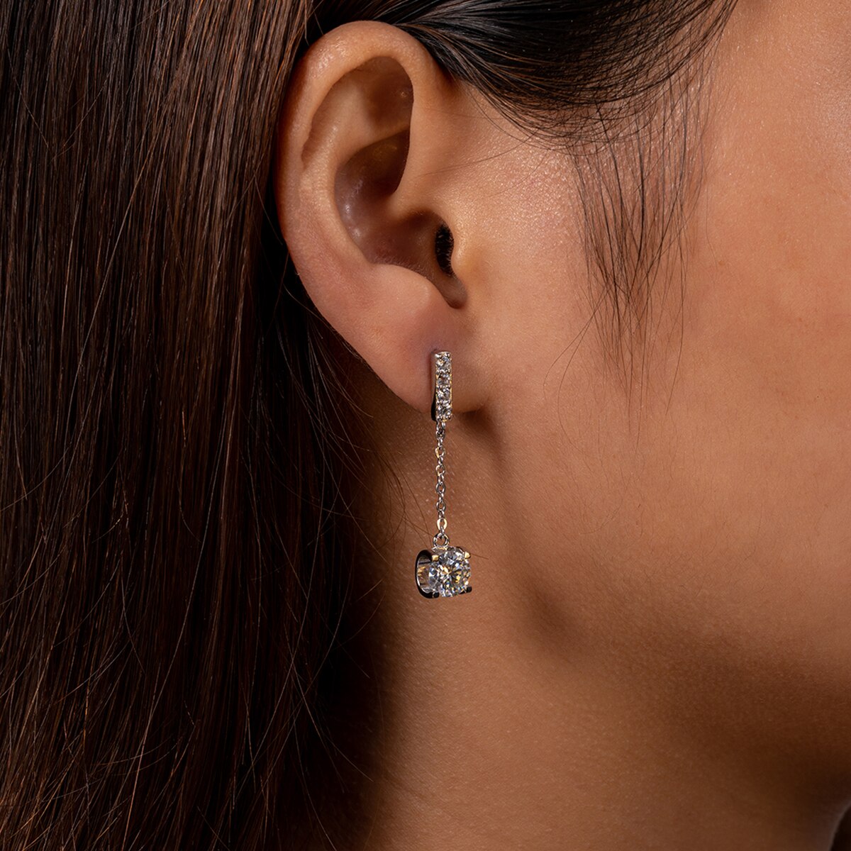 Womens Moissanite Diamond Earrings