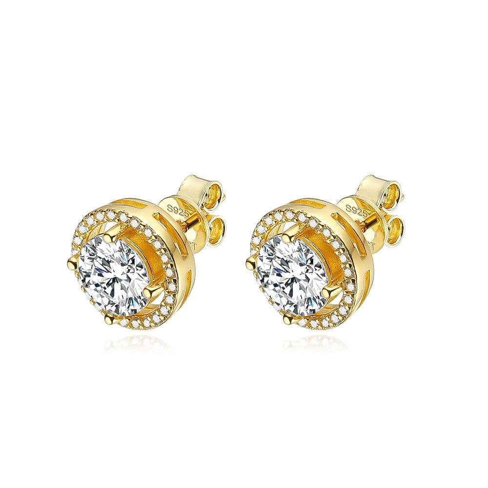 1 Carat Moissanite Diamond Stud Earrings Gold UK