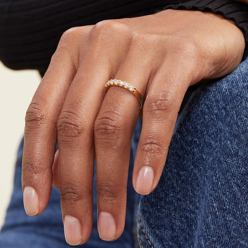 Moissanite Ring Gold Colour Eternity Ring for Women australia