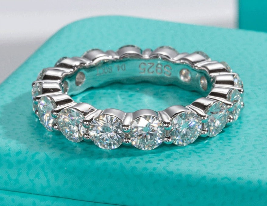 Moissanite Sterling Silver Engagement Ring UK